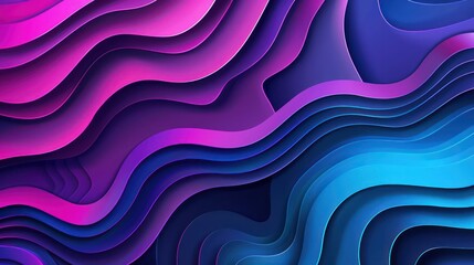 Wall Mural - a vibrant abstract design featuring flowing waves in shades of pink, purple, and blue, ideal for bac