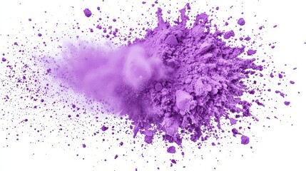 Canvas Print - Purple Powder Explosion on White Background