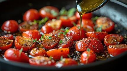 Wall Mural - Cherry Tomatoes with Olive Oil and Thyme