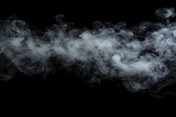 Wall Mural - Smoke isolated on black background, smoke, fog, gas, cigarette smoke, air isoalted, ai