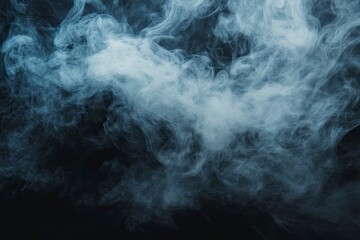 Smoke isolated on black background, smoke, fog, gas, cigarette smoke, air isoalted, ai