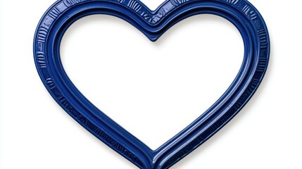 Canvas Print - Blue Heart Shaped Frame Isolated on White Background