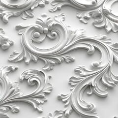 Wall Mural - White Ornamental Design