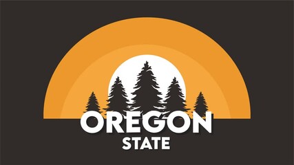 Wall Mural - United States Oregon State Animation Video