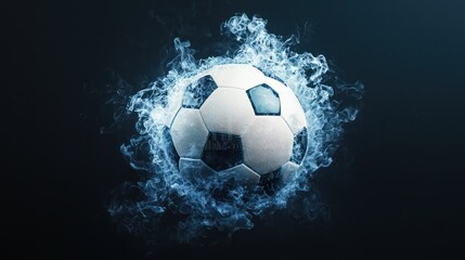 Wall Mural - Ignited Soccer Ball in Cinematic Flames - Hyper-Realistic Sports Concept with Dynamic Visuals