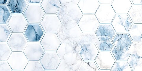 Canvas Print - Abstract Hexagon Pattern on Marble Background