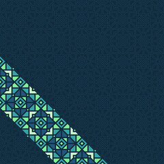 Wall Mural - Islamic Geometric Diagonal Pattern Design with Dark Theme and Turquoise Color