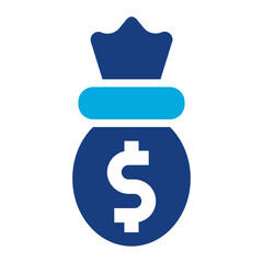 Sticker - Money Bag icon vector image. Can be used for Loan.