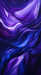 Canvas Print - Abstract purple and blue fluid art painting