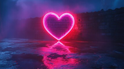 Poster - Neon Heart in the Night