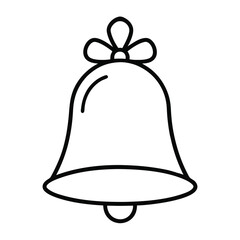 Poster - Hand Drawn Christmas Bell Silhouette.