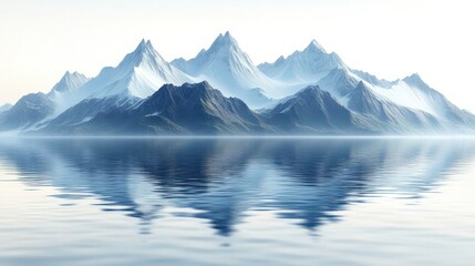 Sticker - Snow Capped Mountain Range Reflection in a Still Lake