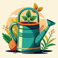 Watering can vector illustration