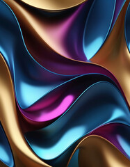 Wall Mural - Abstract Metallic Waves