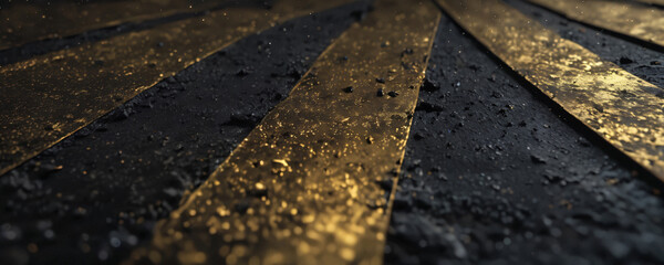 Wall Mural - Abstract Gold and Black Texture