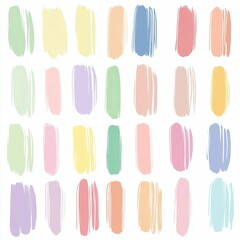 Wall Mural - A collection of soft pastel swatches fills a grid, featuring an array of colors perfect for creative projects like painting and graphic design