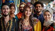 © Christopher - Diverse People in Cultural Festival Attire, Group Portrait Shot, Stock Photo Style, , Cultural Attire