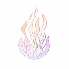 Poster - The artwork features an intricate design of flames, blending pastel colors that transition smoothly, creating an eye-catching and decorative appearance