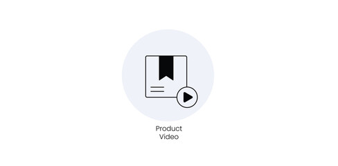 Sticker - Product Video for Visual Product Demonstration and Review - Vector Icon