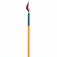 Wall Mural - This artwork showcases a matchstick with a vibrant, stylized flame on top. The design emphasizes creativity through bold colors and simplicity, set against white