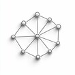 © keystoker - This illustration features a network diagram with several nodes connected by lines, representing relationships and data flow on a white backdrop