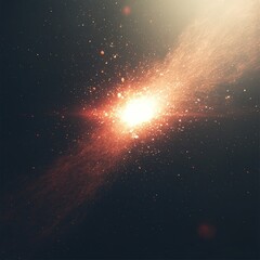 Wall Mural - glowing light burst in space