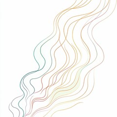 Poster - Delicate pastel lines intertwine gracefully against a white background, evoking a sense of calm and fluidity in the design