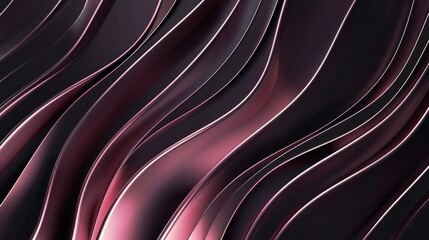 Sticker - Modern abstract design with pink lines on black background concept AI generated image