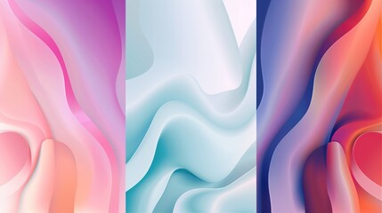 Wall Mural - Blurred_backgrounds_set_with_modern_abstract_blu