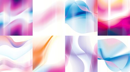 Wall Mural - Blurred_backgrounds_set_with_modern_abstract_blu