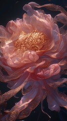 Poster - Delicate pink flower with golden center