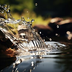 Wall Mural - Water splashes in a pond