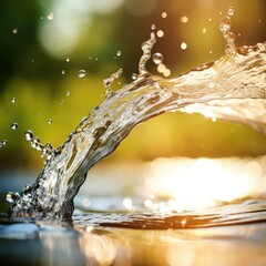 Poster - Water droplets splash in the sun