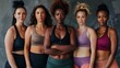 © Christopher - Diverse Women in Athletic Wear, Celebrating Body Positivity and Strength, Group Portrait Shot, Diversity Theme, Athletic Wear, Body Positivity