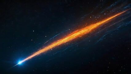 Bright and fast asteroid in motion abstract background conceptual space illustration