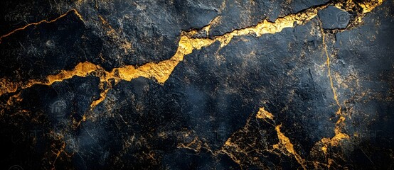 Wall Mural - Black and Gold Marble Texture