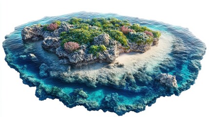 Wall Mural - Great Barrier Reef (Australia) clipart, element, 3D illustration, realistic, isolated on white background