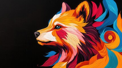 Canvas Print - Abstract Colorful Animal Portrait.