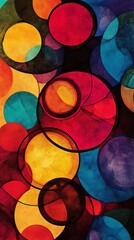 Canvas Print - Abstract geometric circles in vibrant colors