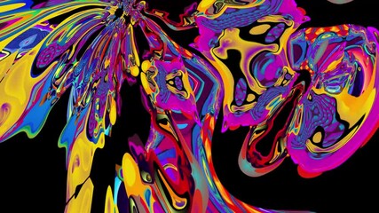 Canvas Print - Colorful abstract psychedelic and fluid background for music video