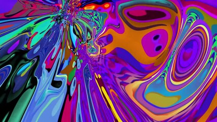 Canvas Print - Colorful abstract psychedelic and fluid background for music video