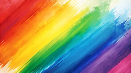 Wall Mural - Abstract background with colorful cascading brush strokes in muted rainbow hues