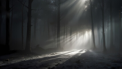 Dense Fog with Light Rays