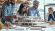 © Mas - A group of professional architects discuss architectural models with AI generating drawings