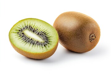 Wall Mural - Fresh Kiwi Fruits Collection on White Background for Healthy Snack Concept