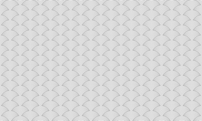 Wall Mural - Grey outline wavy geometric shapes seamless pattern. Vector Repeating Texture.