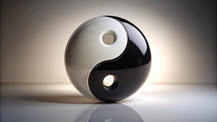 balance and harmony symbolized by yin yang on a light background