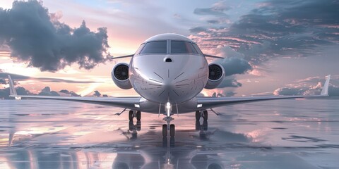 private jet bombardier challenger 604 front and cockpit perspectives