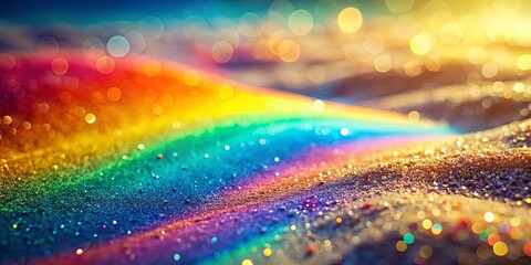 Wall Mural - Beautiful abstract background with rainbow-colored sand and soft focus light reflections in gradients