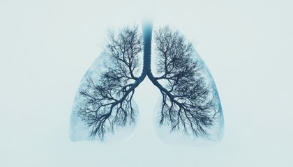 Conceptual illustration of lungs as tree branches, symbolizing nature s link to human respiration